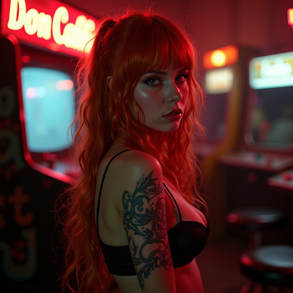 Sleazy Goth Aphrodite Portrait in Dark Cinematic Style