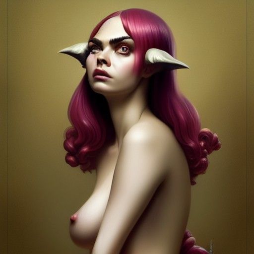 Mushroom Nymph in 90s Pop Art Style