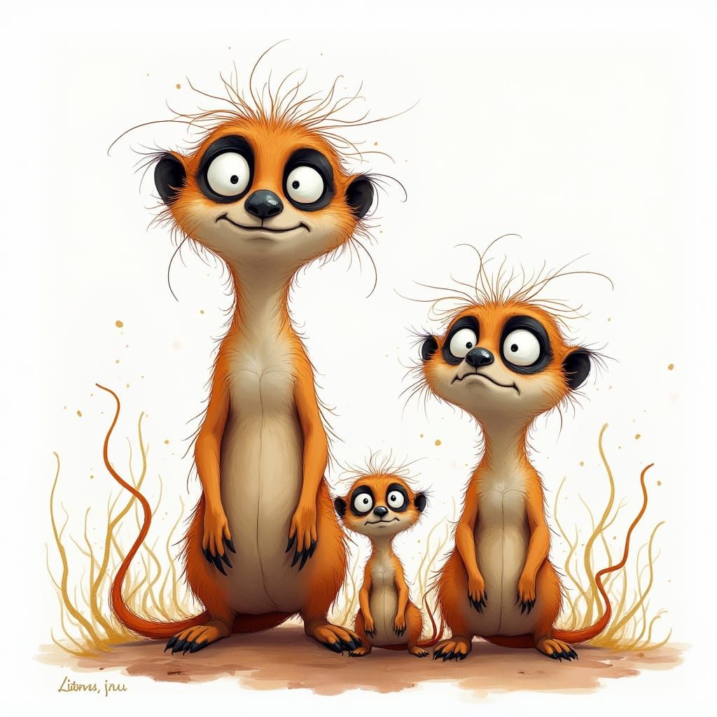 Cutey meerkats family