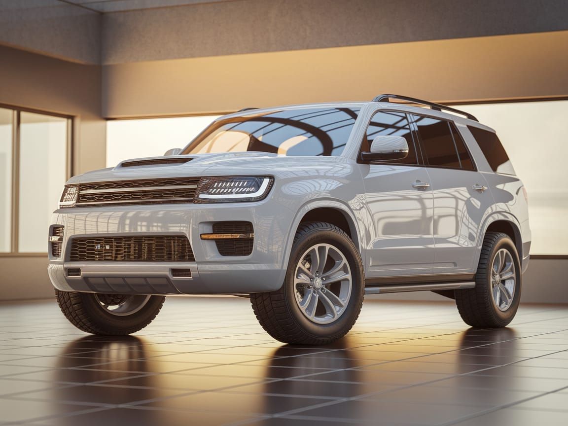 Modern American SUV Showcased in Studio Showroom