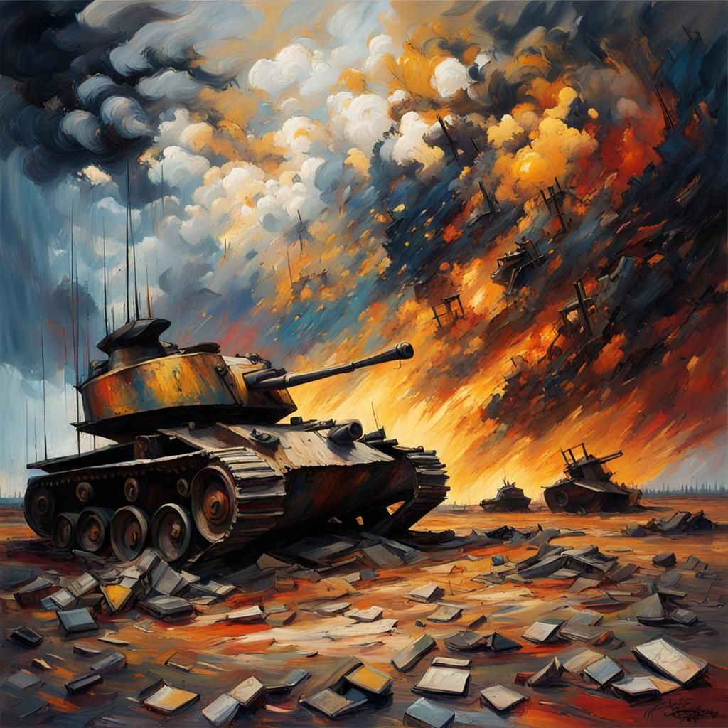 Abandoned Battlefield in Expressive Brushstrokes