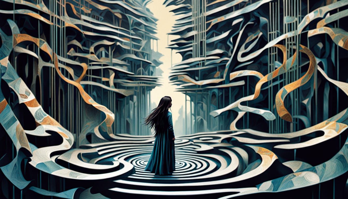 Surreal Fragmented Collage in Bio Art Style