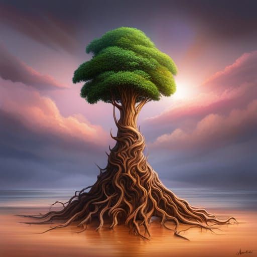 Hyperrealistic World Tree Splash Art