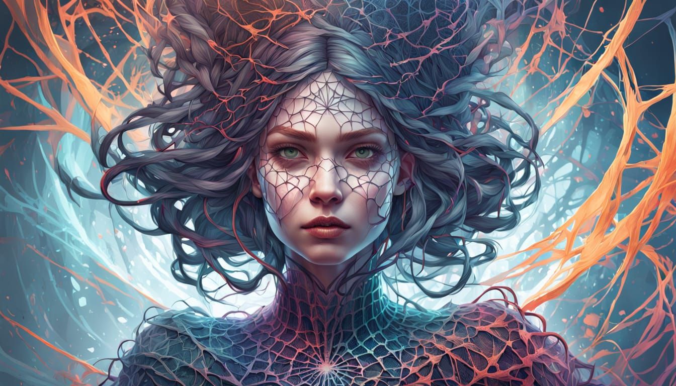 Web Dress Portrait in Dynamic Lighting