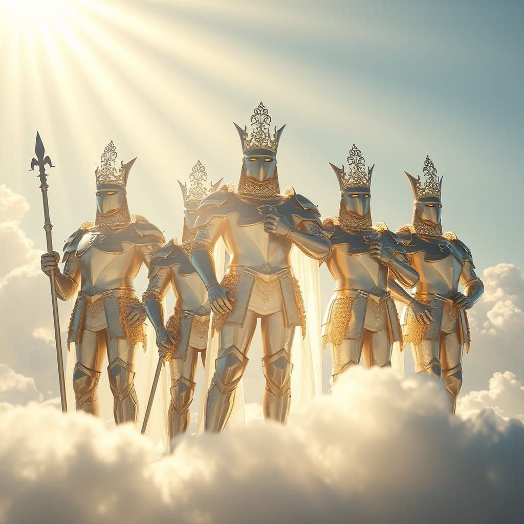 Radiant Crystal Soldiers in Divine Light