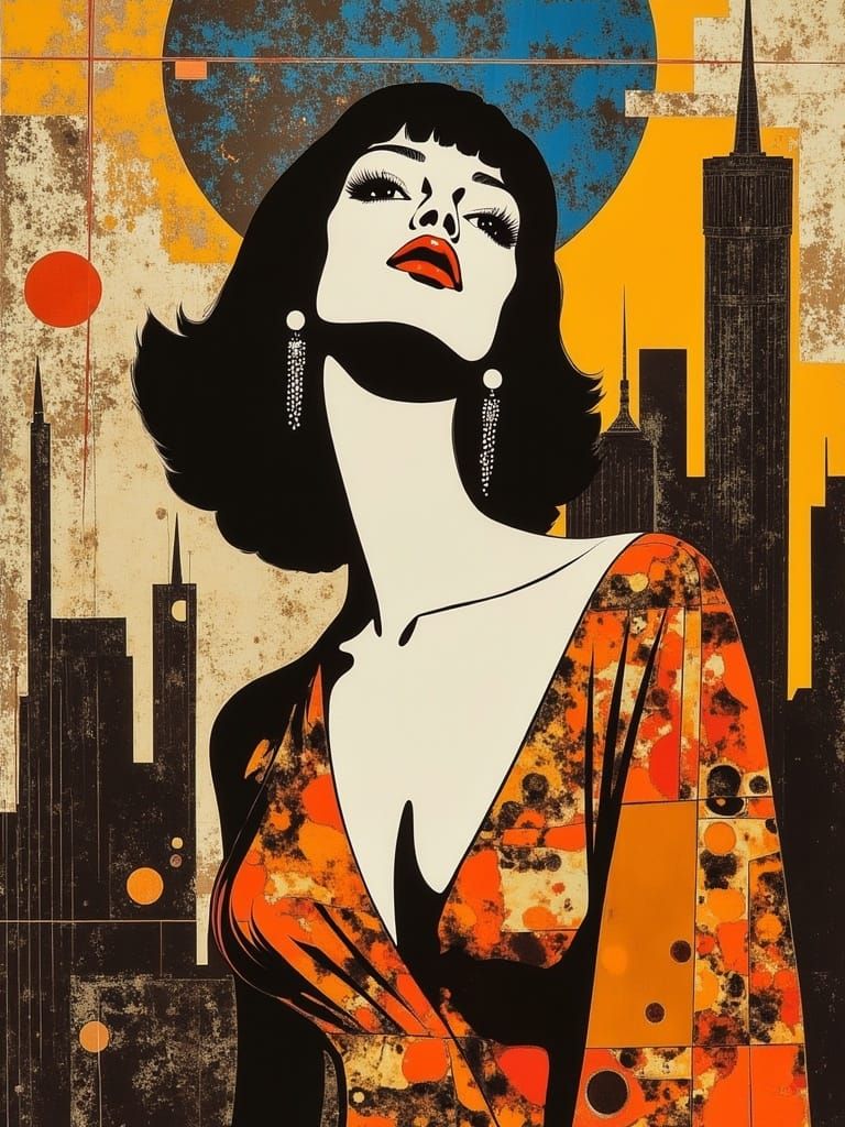 Art Deco Meets Psychedelic Digital Illustration