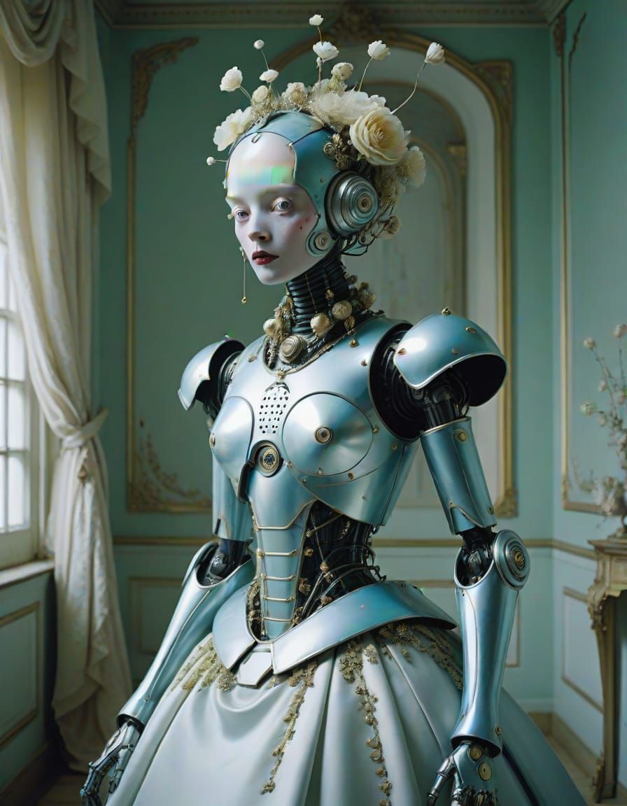 Ethereal Lady Robot in Surreal Dreamlike Photography