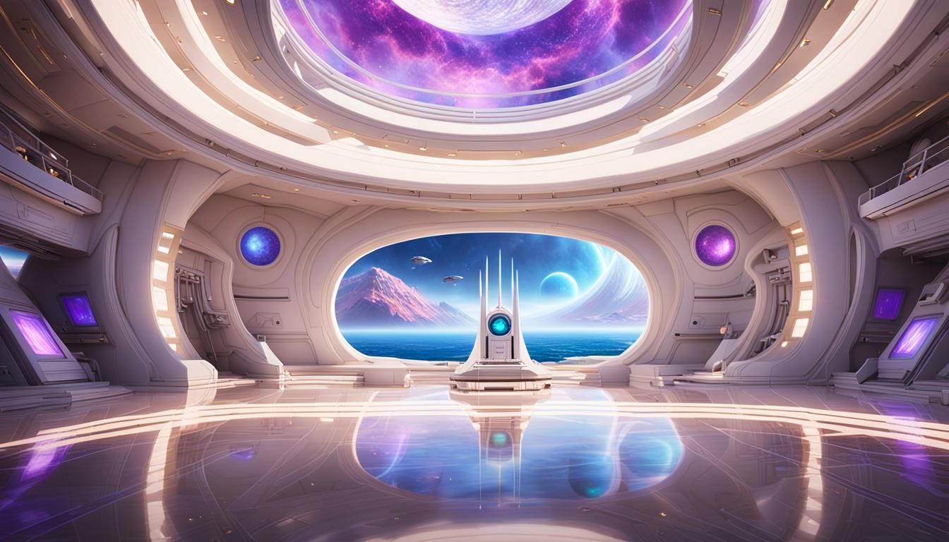 Futuristic Being in Galactic Council Chambers