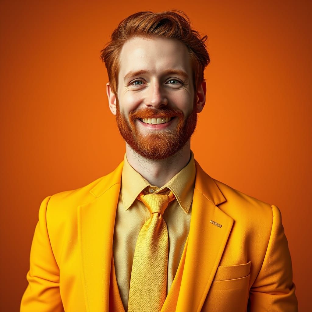 Man in Yellow Suit: A Photorealistic Portrait