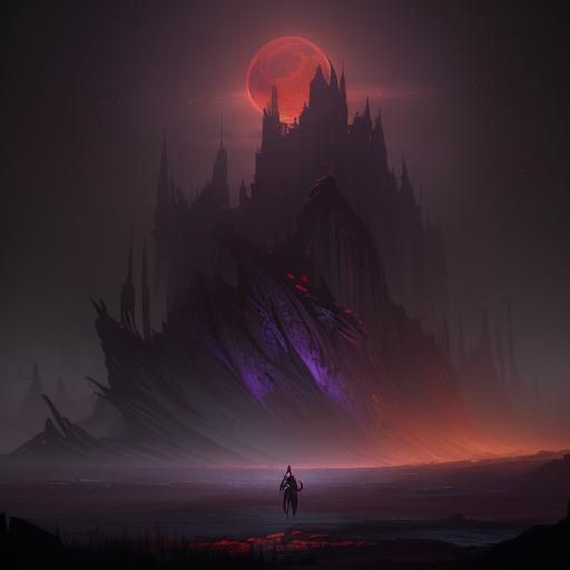 Blood Moon Dark Fantasy Concept Art