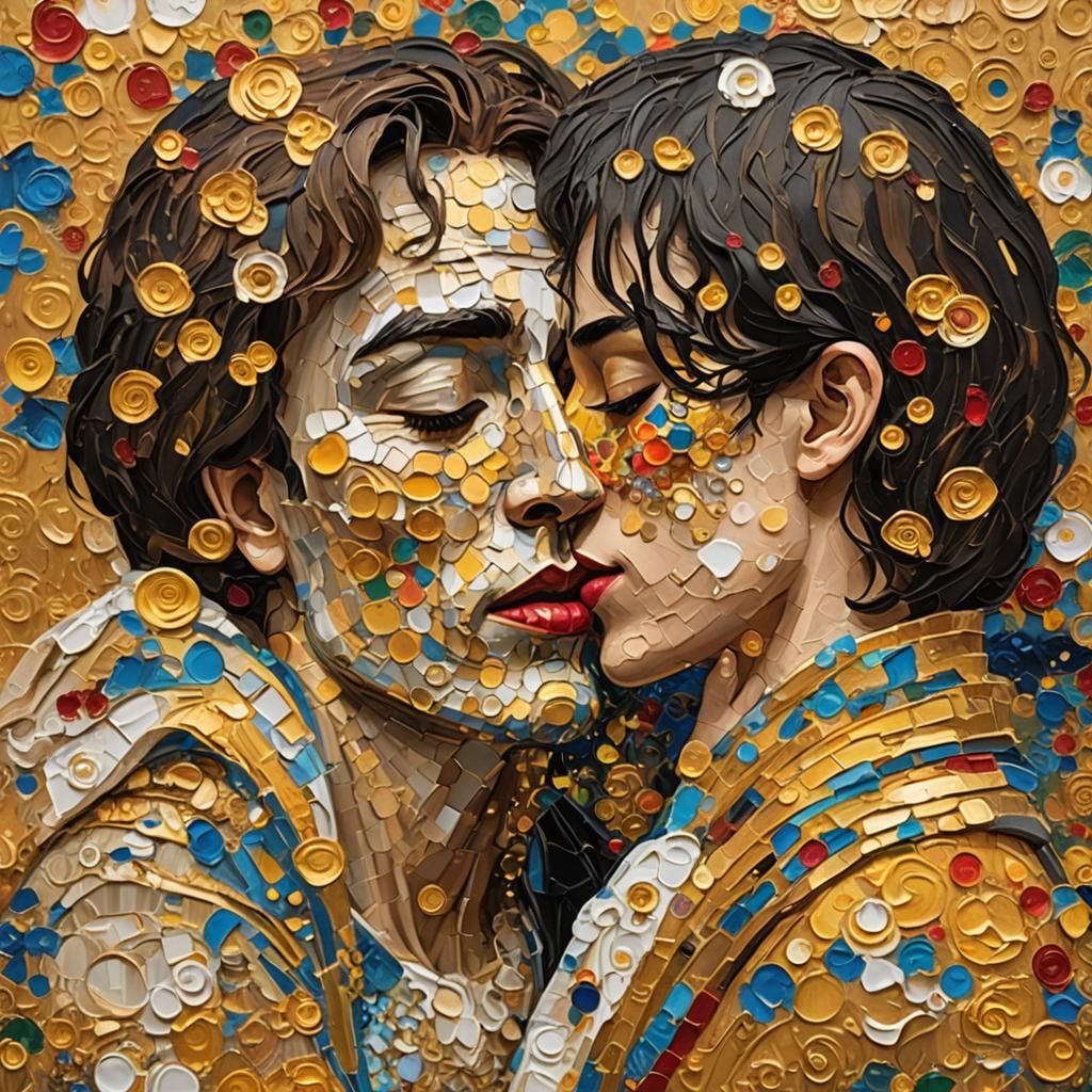 Dynamic Impasto Painting Inspired by Gustav Klimt