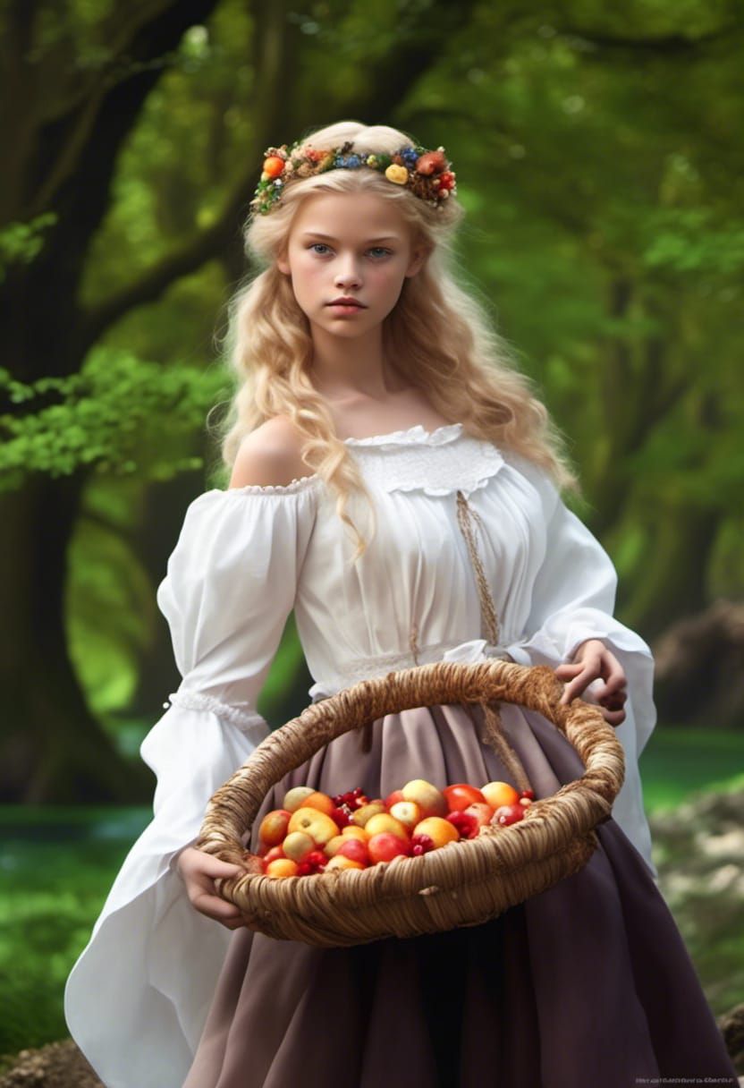 Medieval Blonde Woman on a Monster Beach