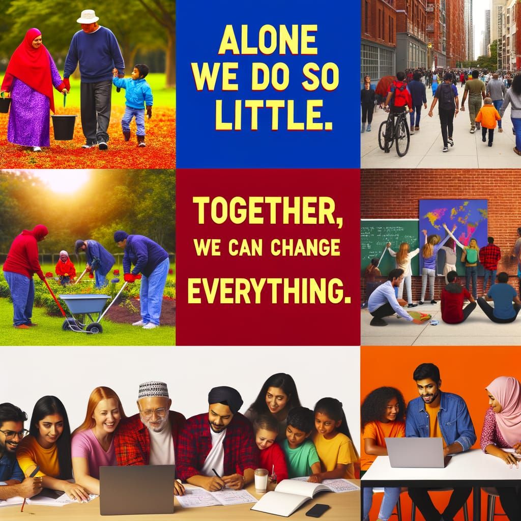 Vibrant Collage of Diverse People Working Together