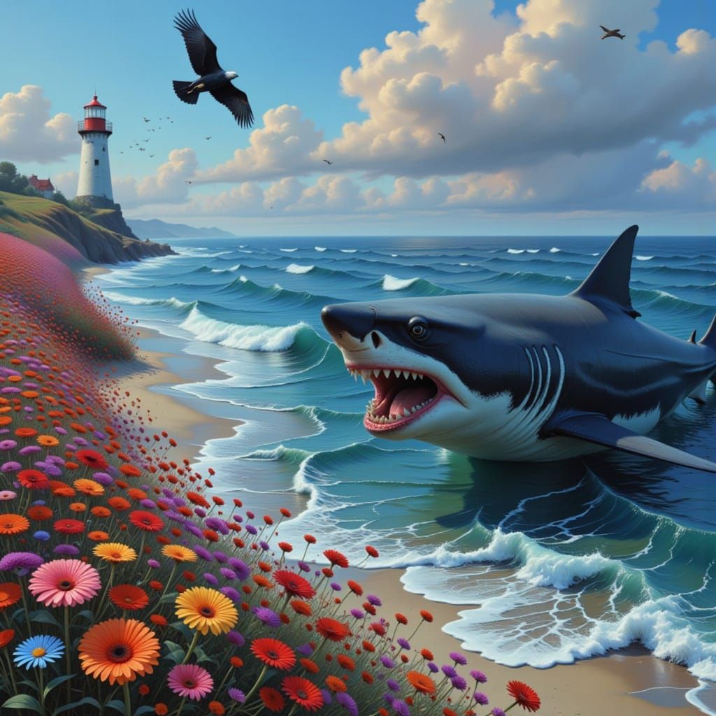 Shark Frenzy in Underwater Chaos