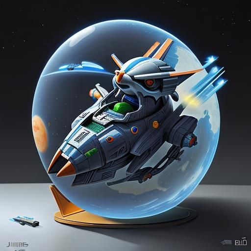 Futuristic Toy Space Hedgehog in Surrealist Style