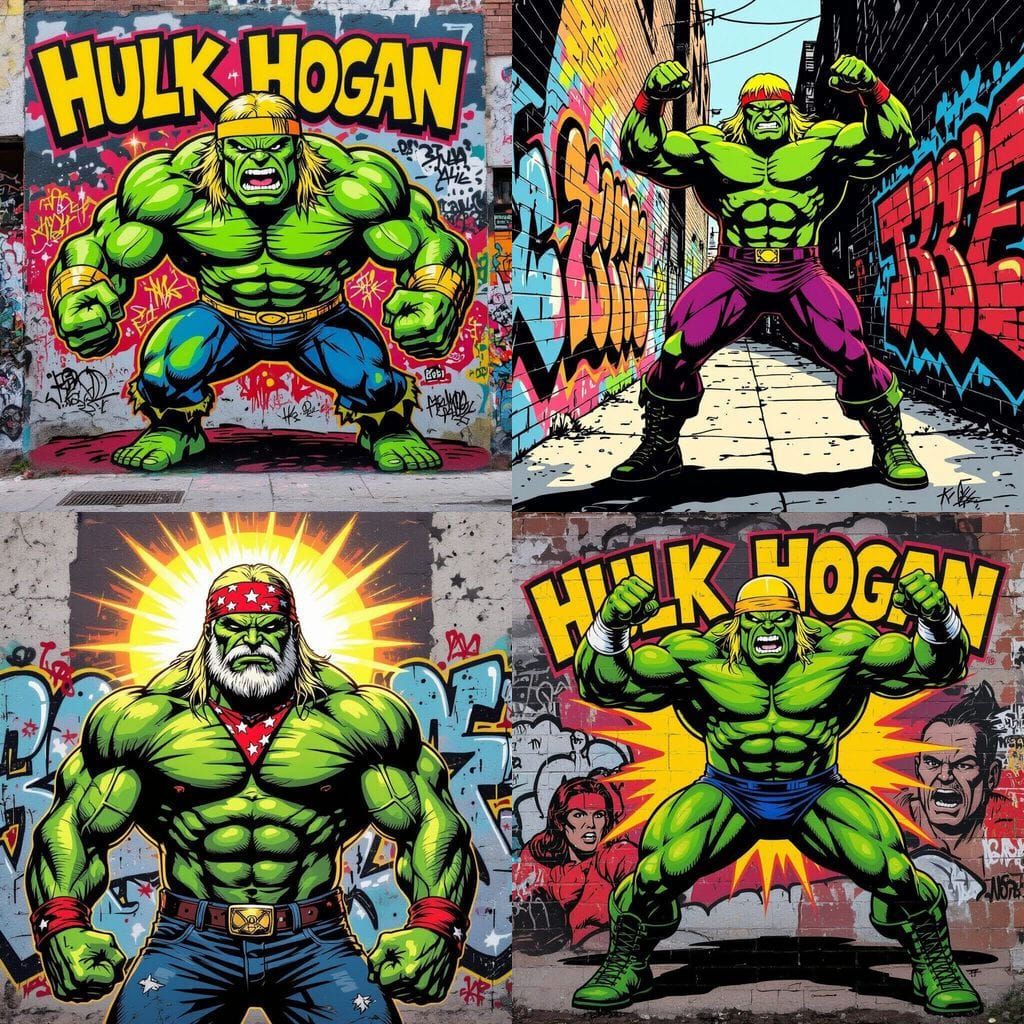 Hulk Hogan Street Art Underground Comix Style