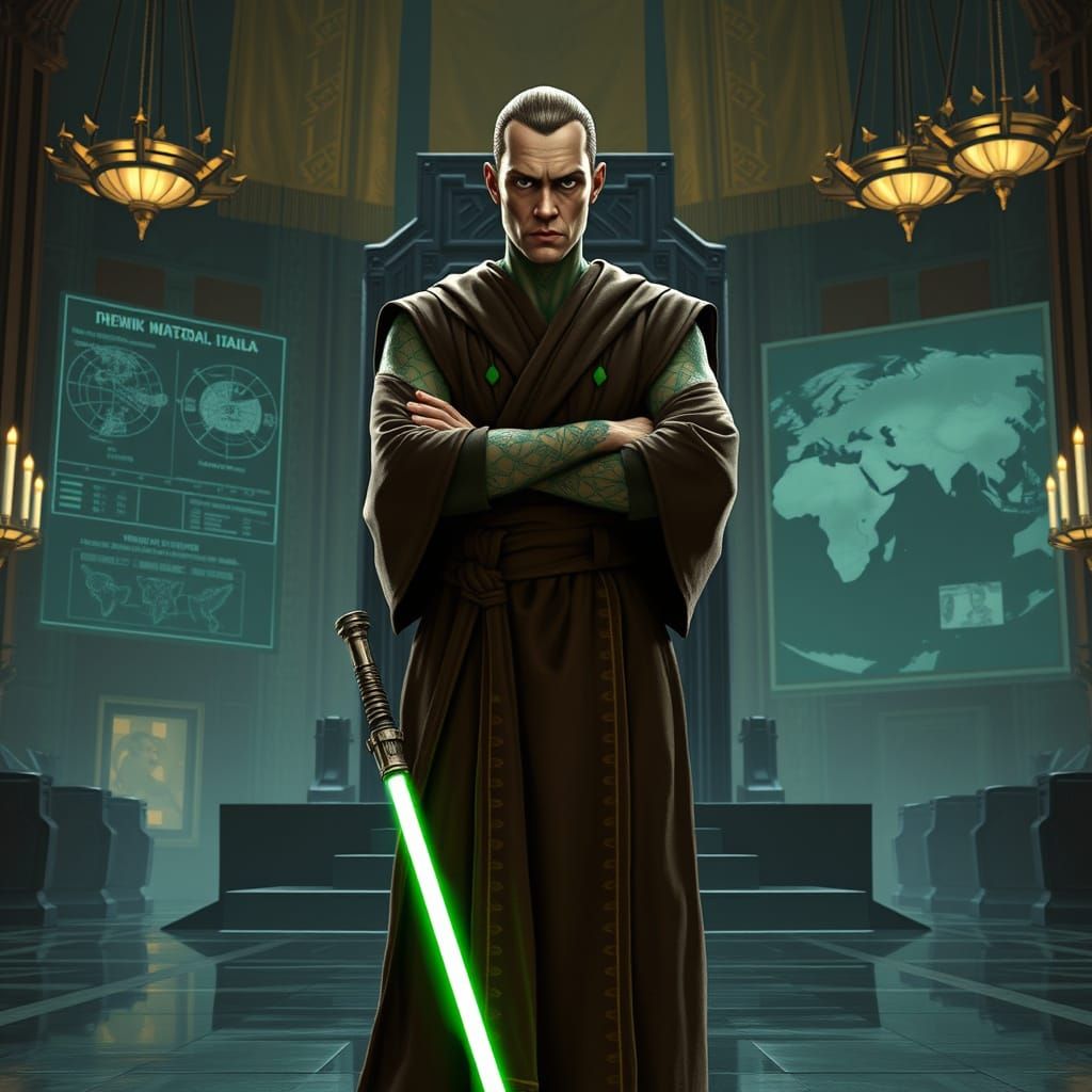Jedi Knight in Regal Onderon Throne Room