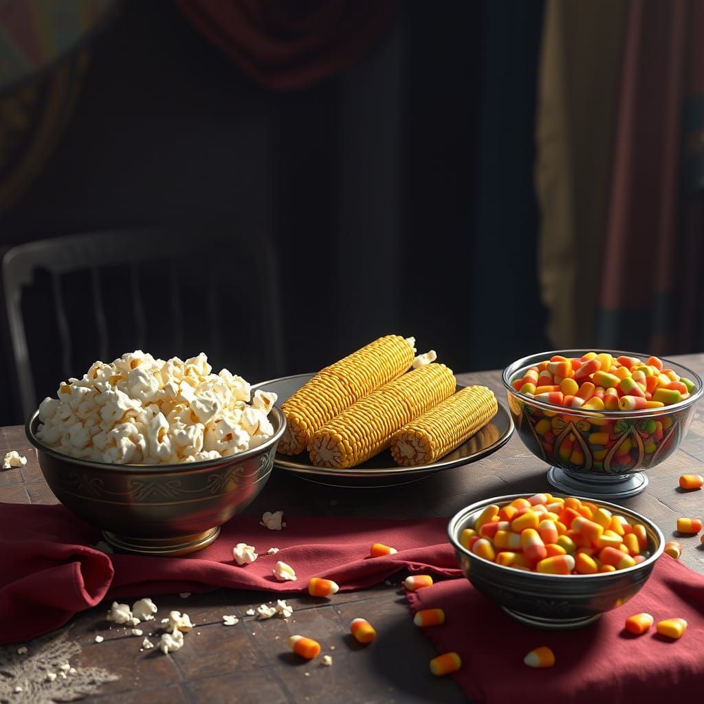 Fantastical Corn Landscape in Deep Colors