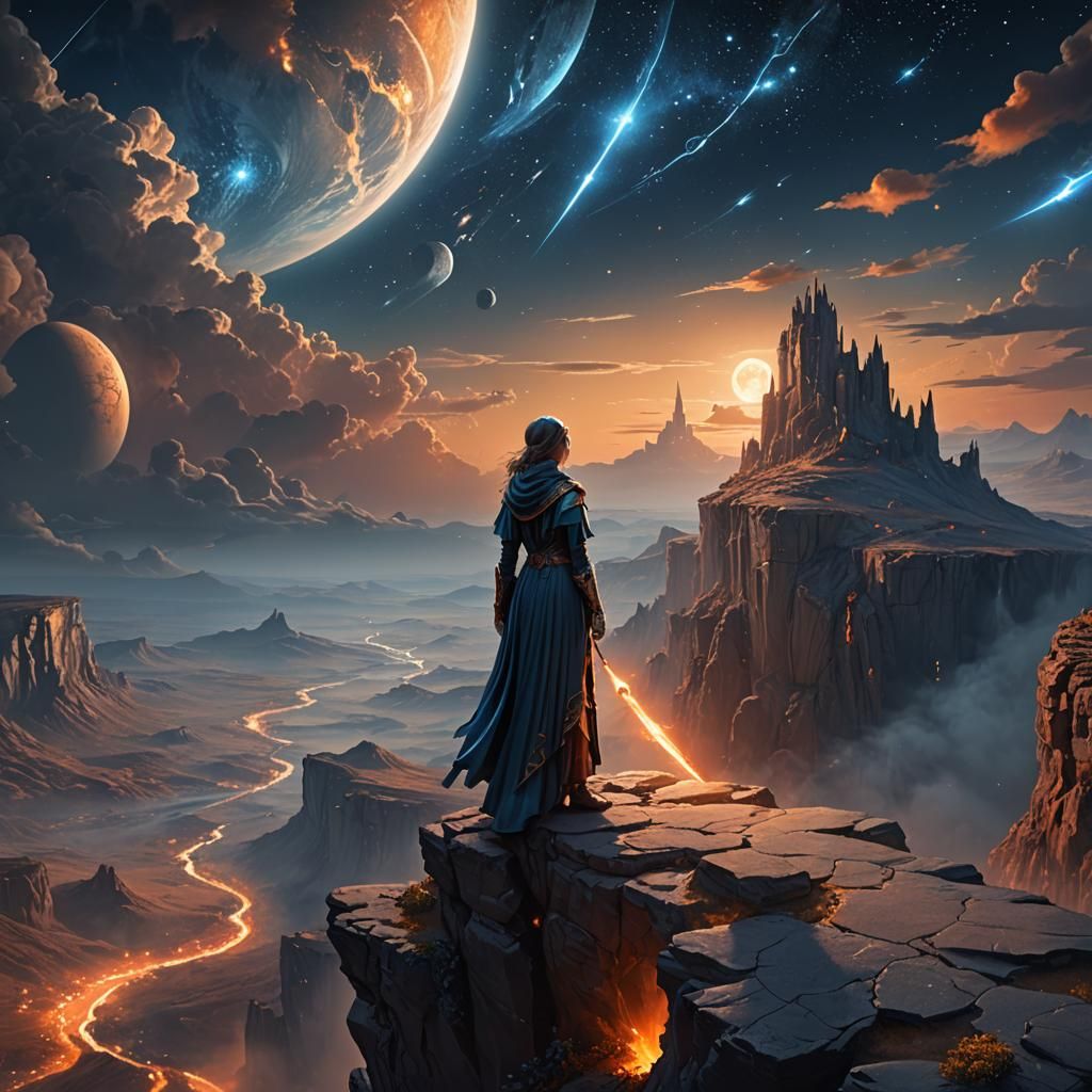 Sorceress Overlooking Earth: Neoclassical Metal Album Art