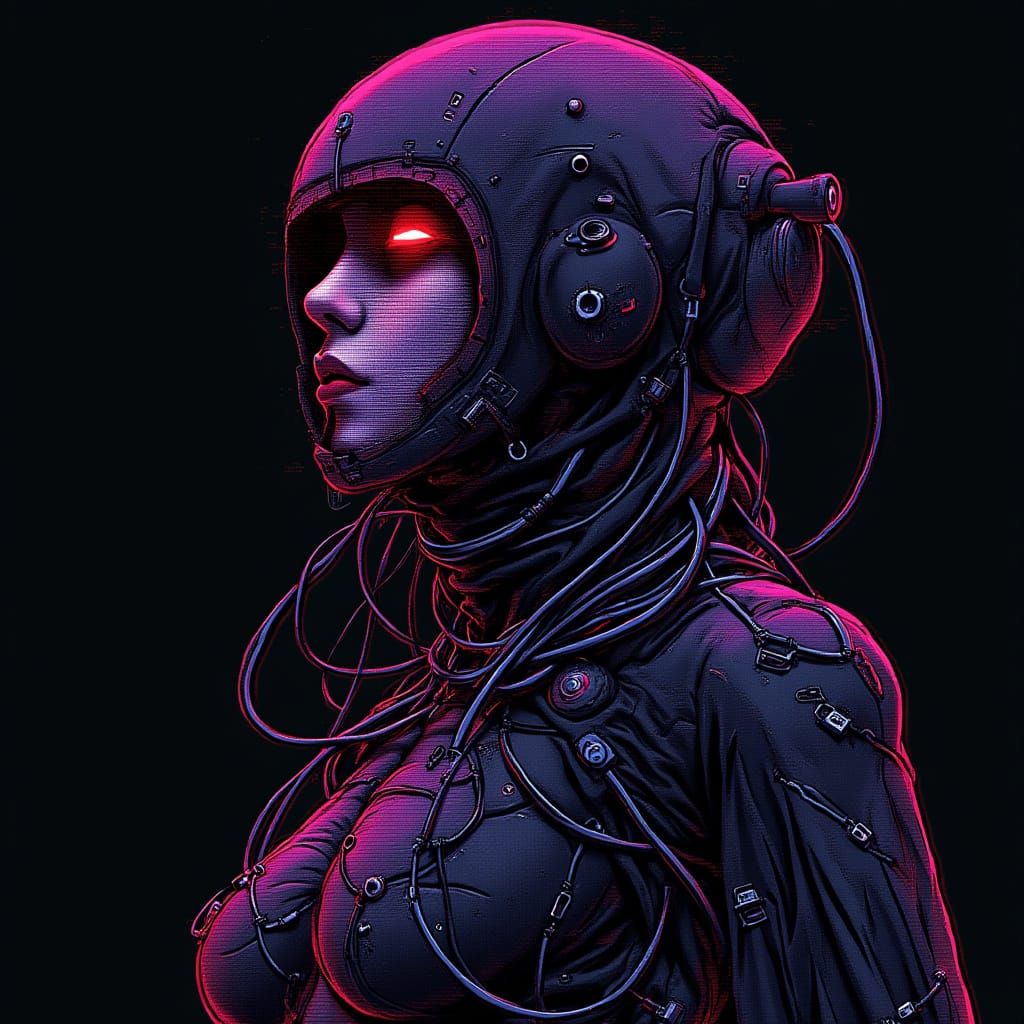 The Glitch Priestess

Pixel-fragmented face wearing a high-t...