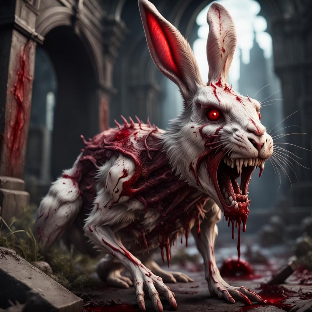 Vicious Killer Rabbit Concept Art in 8k