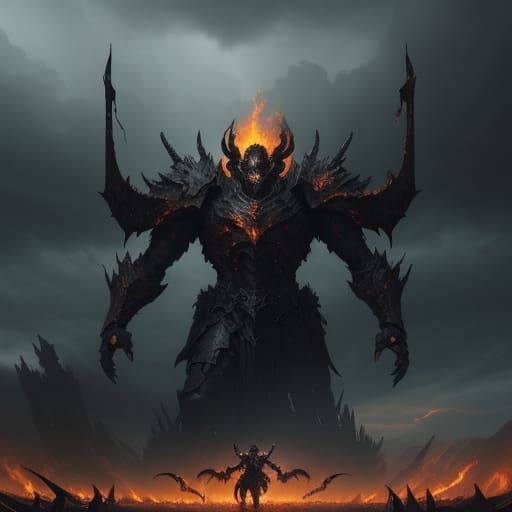 Three Heroes Defend Against Demon Army in Epic Fantasy Art