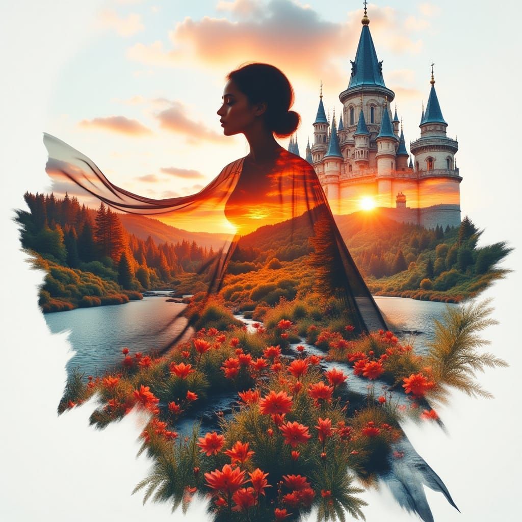 Ethereal Fairy at a Vibrant Castle