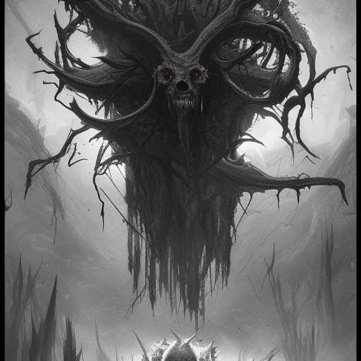 Detailed Horror Creature in Dark Fantasy Art Style