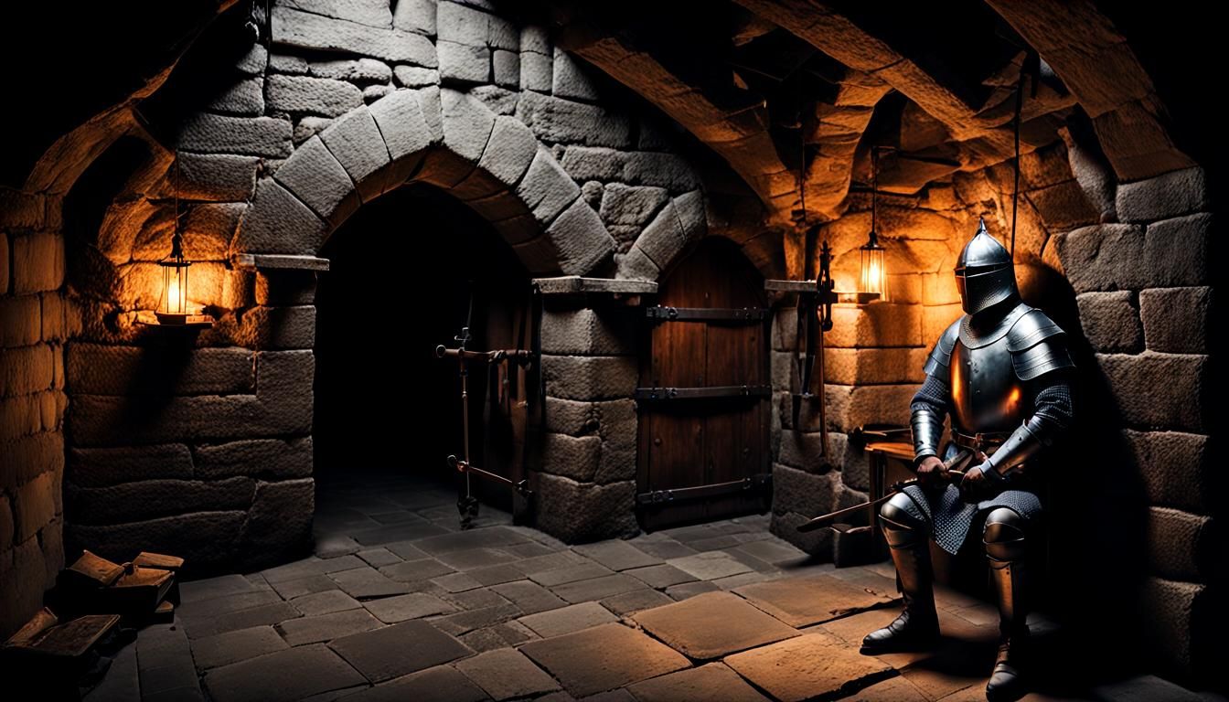 Medieval Torture Dungeon with Knight Armor