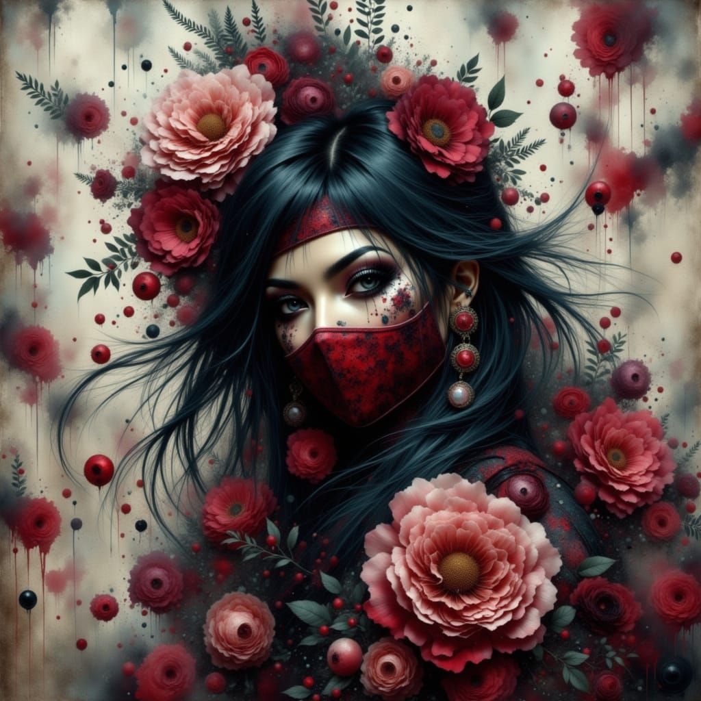 Day of the Dead Ninja in Grungepunk Style