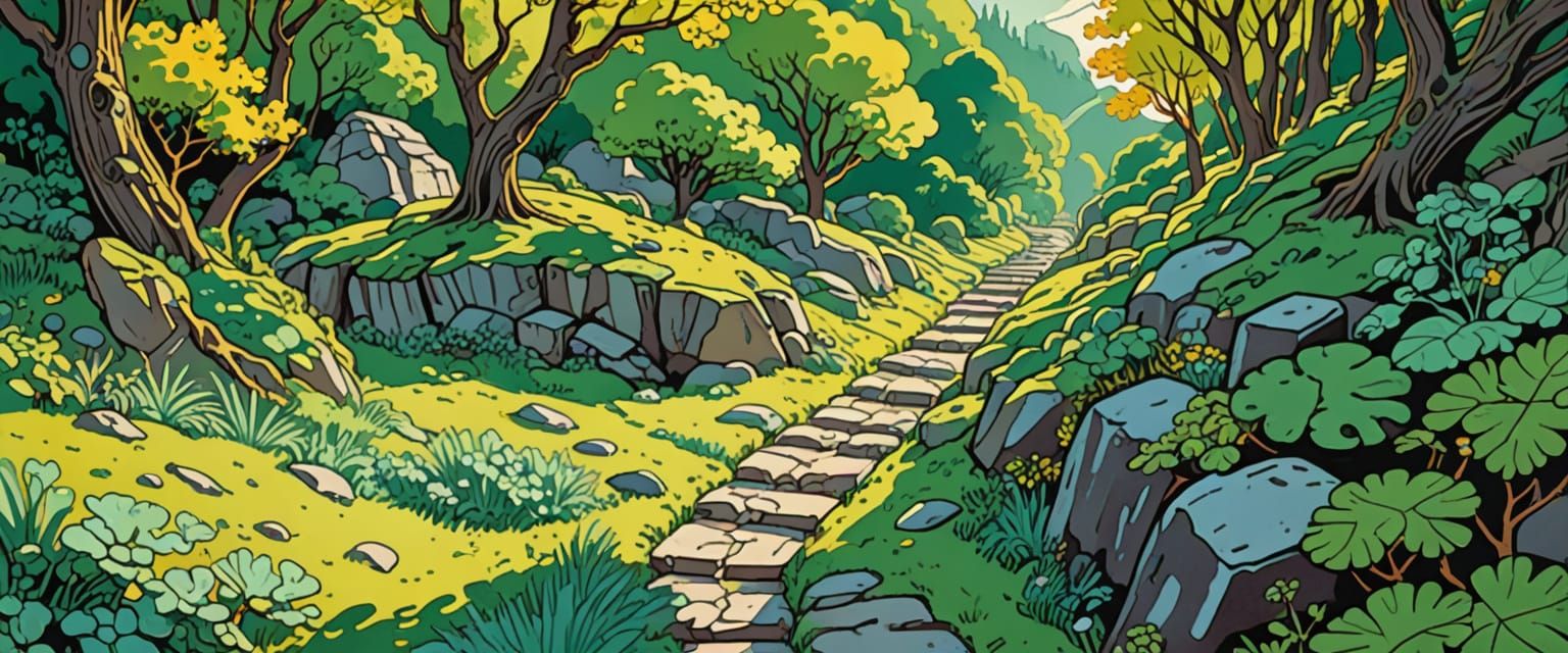Meandering Paths in Comic Book Style