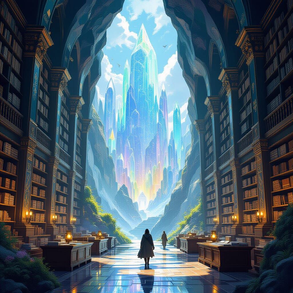 Crystal Mountain Library: Ancient Lore & Whimsical Design