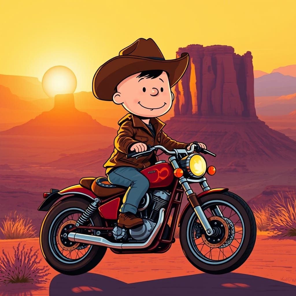 Charlie Brown as Neo-Cubist Cowboy in Monument Valley
