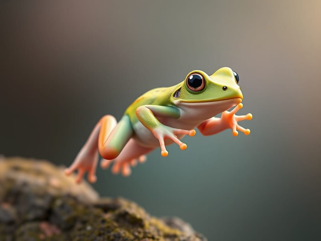 Pastel Hopping Frogs in Soft Colors