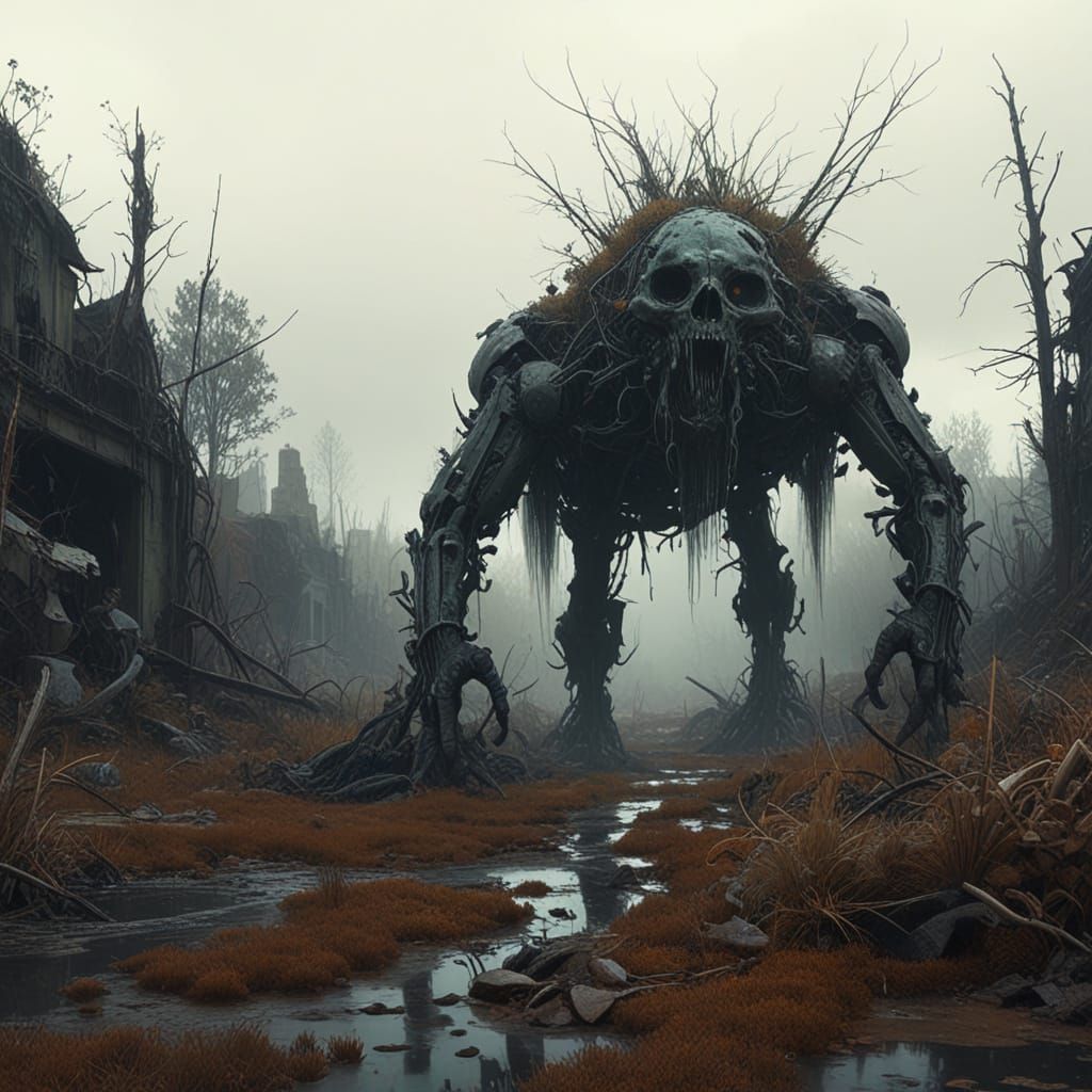 Surreal Post-Apocalyptic Horror in Dark, Muted Tones