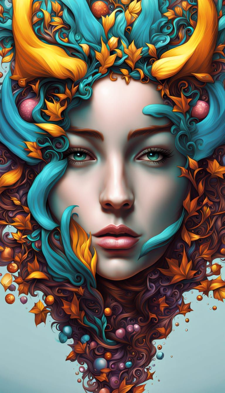 Surreal Digital Art with Vibrant 3D Effects