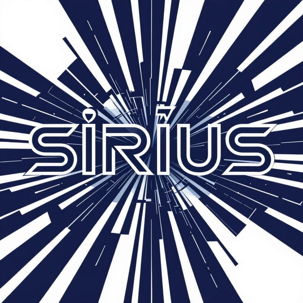 Futuristic SIRIUS Logo with Geometric, Wide-Spaced Text