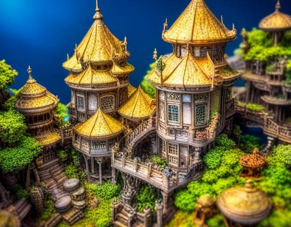 Miniature Fae Court Treetop Palace Sculpture