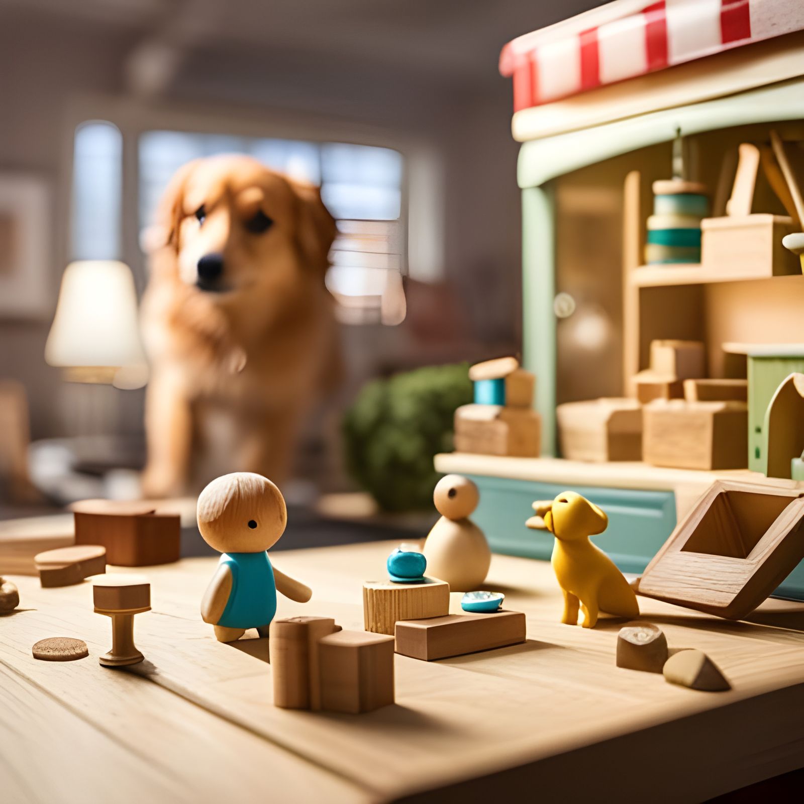 Dog's Toy Shop Chaos: A Playful Scene