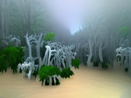Eerie Forest: Ambient Occlusion Creates Misty Depth