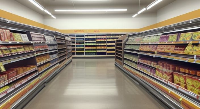 Abandoned Grocery Store in Uncanny Style