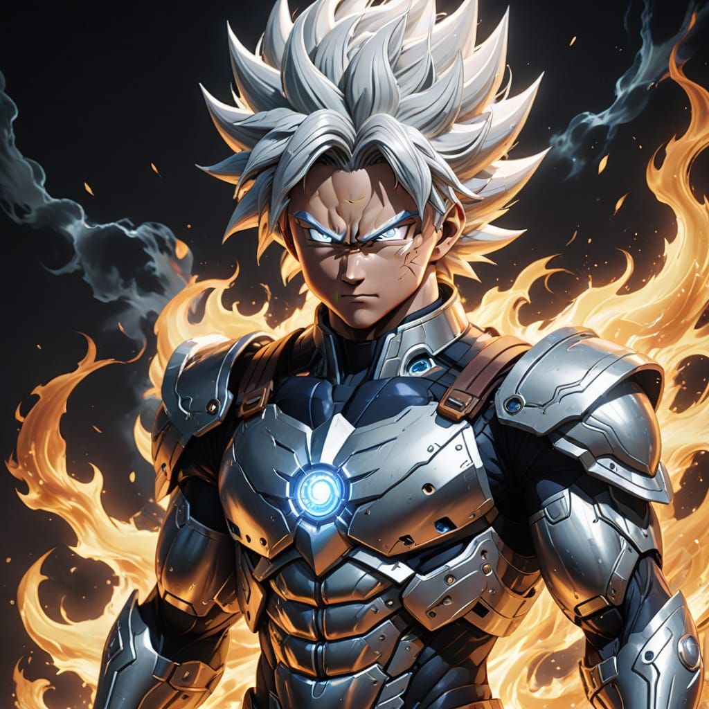 Ghostly Super Saiyan in White Inferno Chalk Art