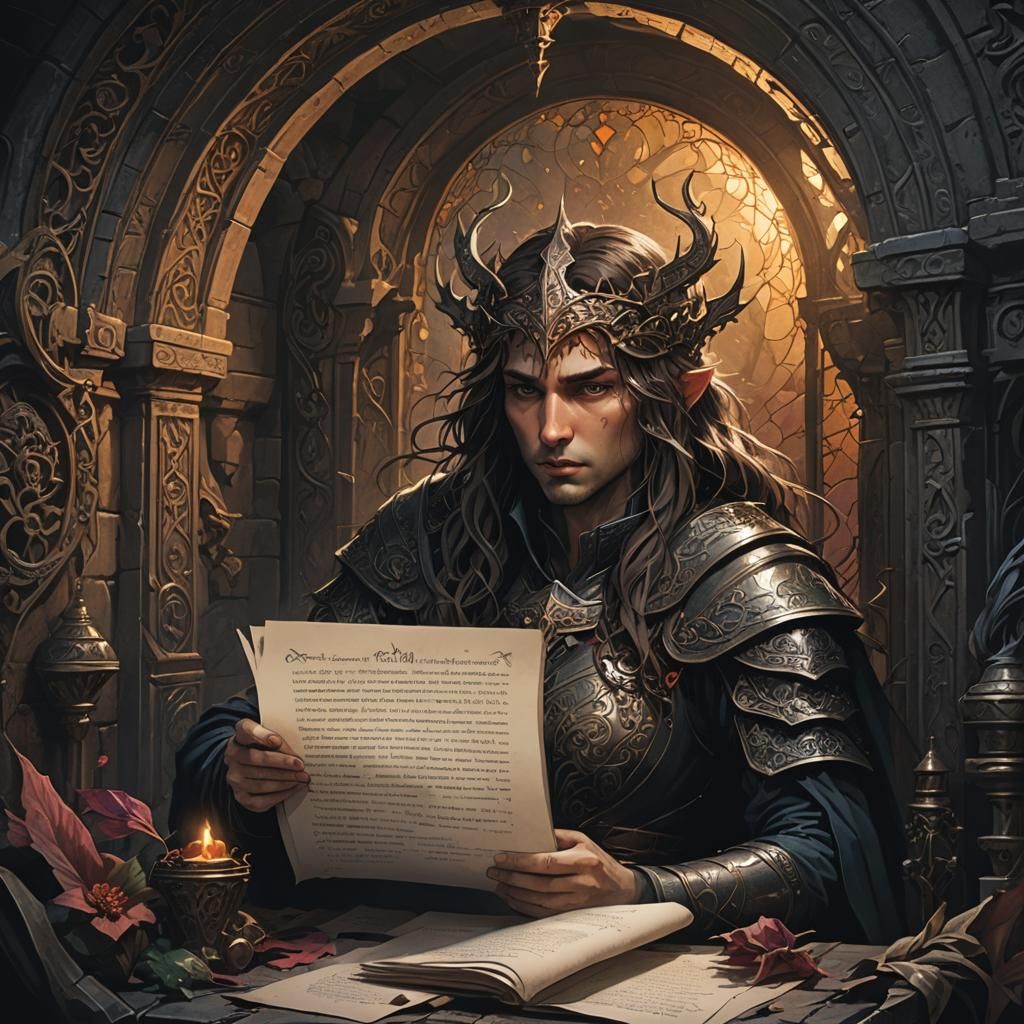 Mystical Chamber Message in Dark Fantasy Style