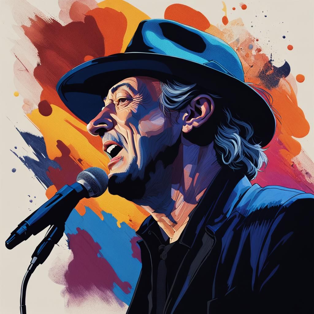 Musician Sings in Space: Hyperrealistic Concept Art