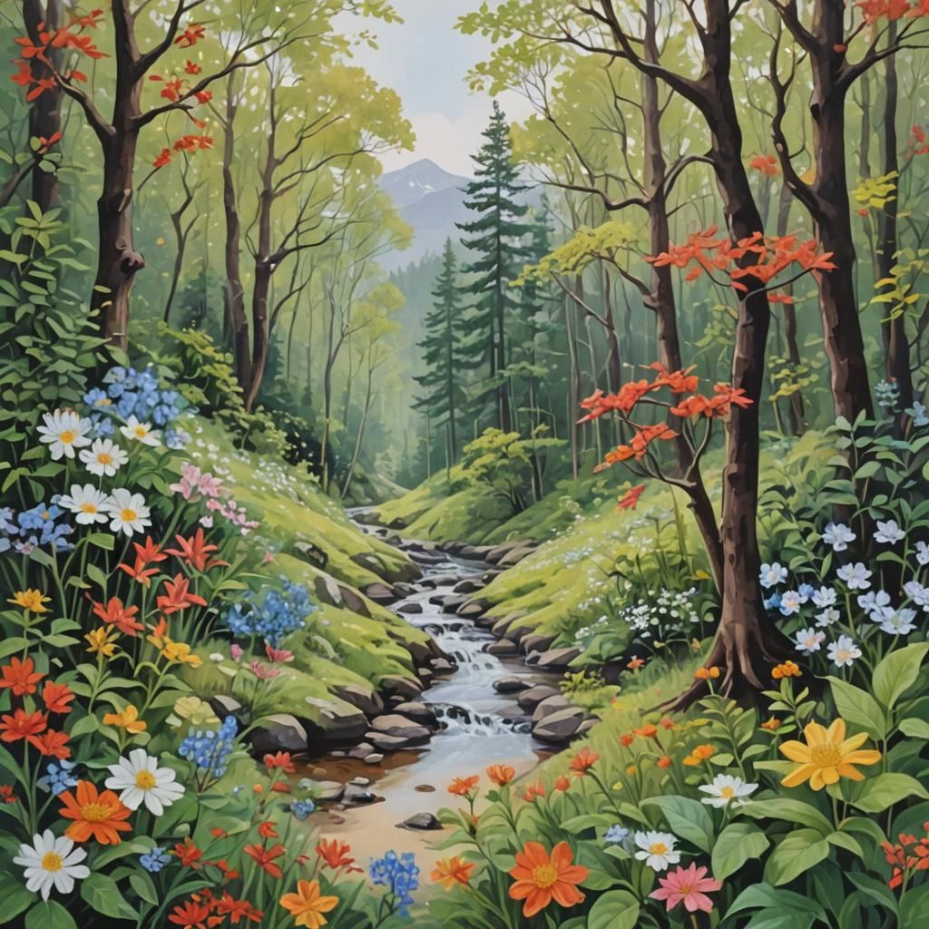 Gouache Painting Inspired by Melancholic Poem