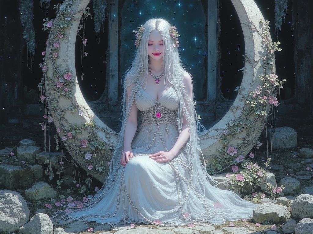 Ethereal Goddess of Moonlit Serenity