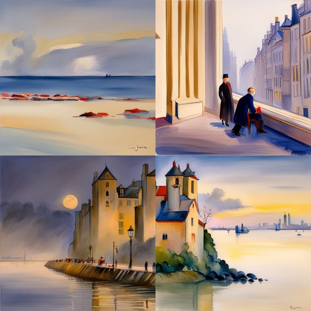 Whimsical Illustration in Sempé Style