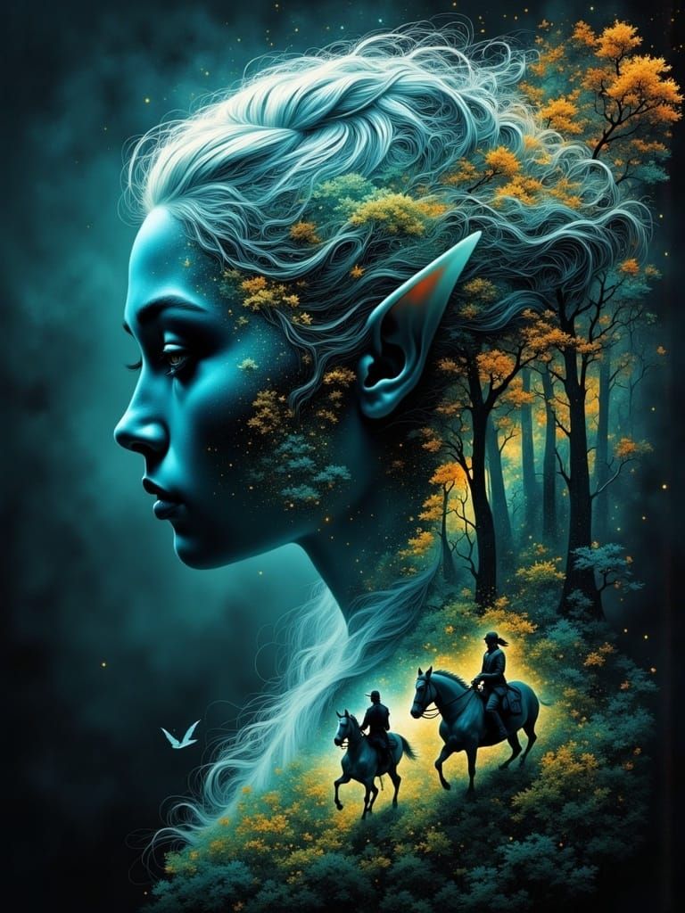 Ethereal Elf in Dreamlike Forest