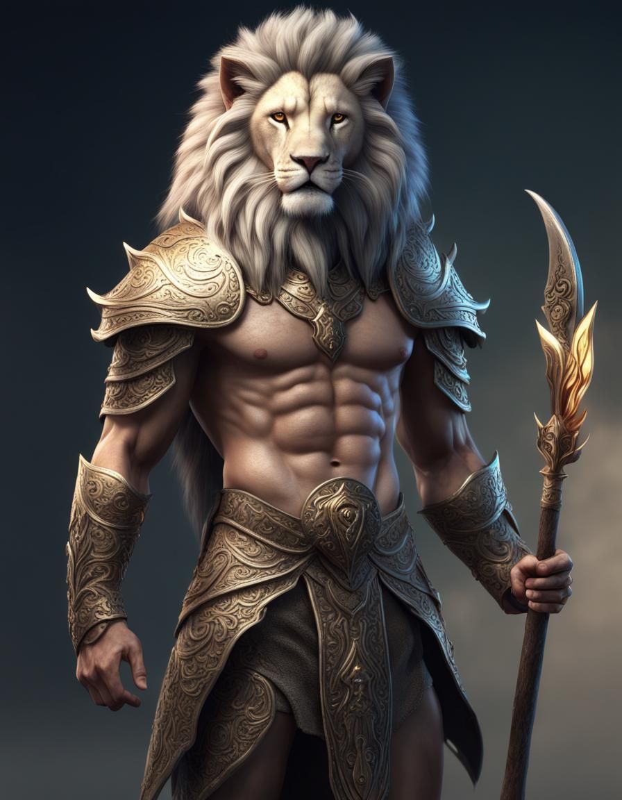 Elf Warrior with Lion Spirit in 3D