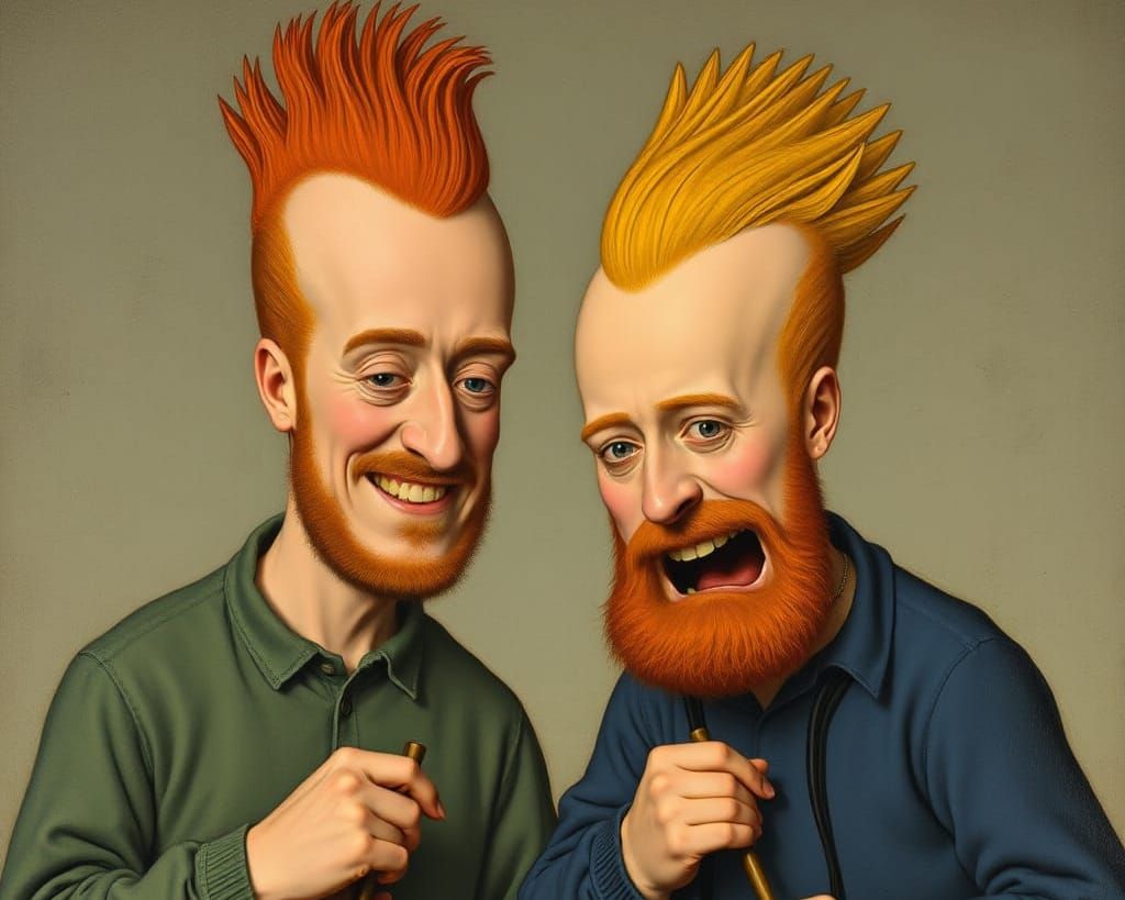 Beavis and Butthead in Bruegel's Flemish Style